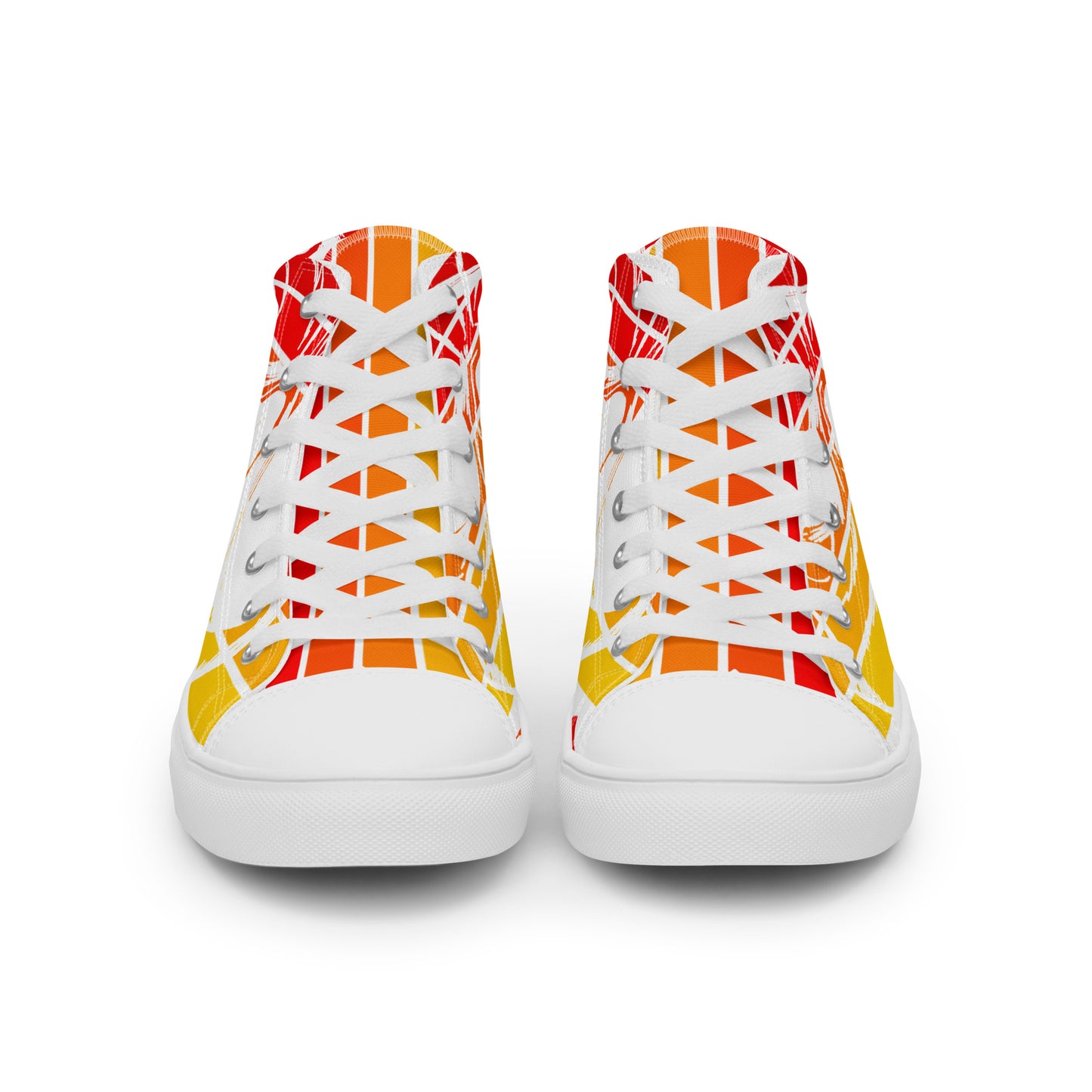 Orange Men’s high top canvas shoes