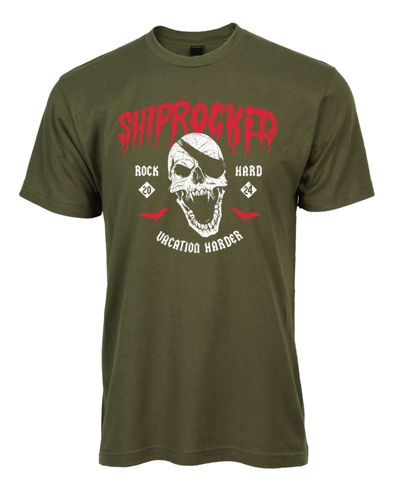 Shiprocked 2024 – Blood Skull Badge (Military Green)