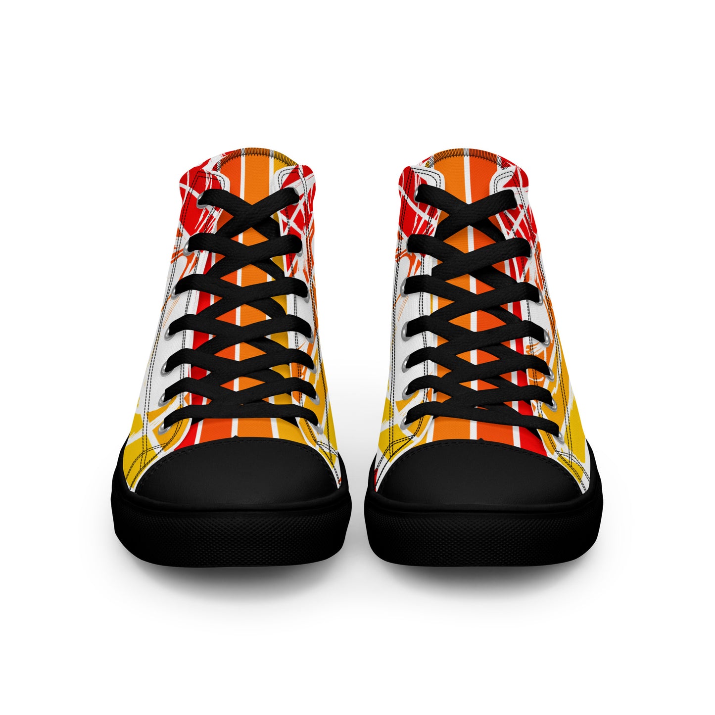 Orange Men’s high top canvas shoes