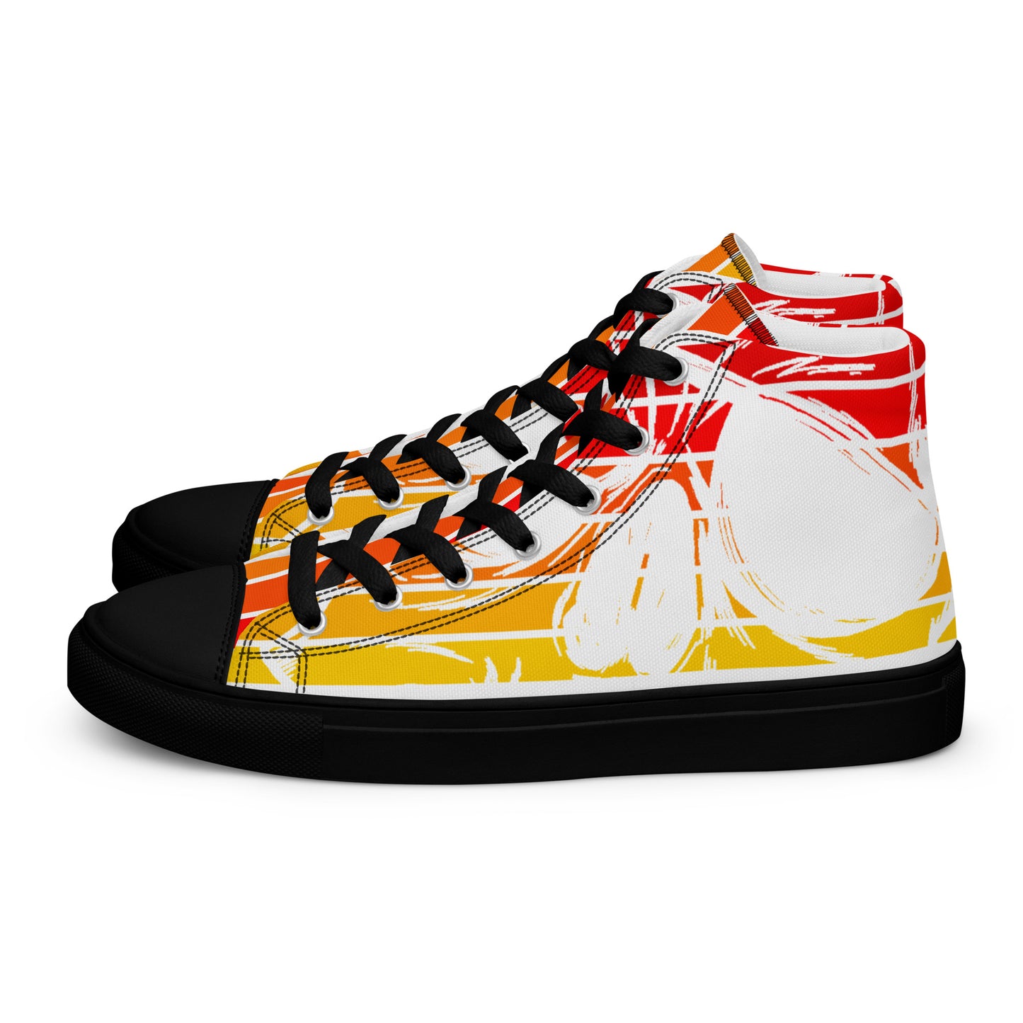 Orange Men’s high top canvas shoes