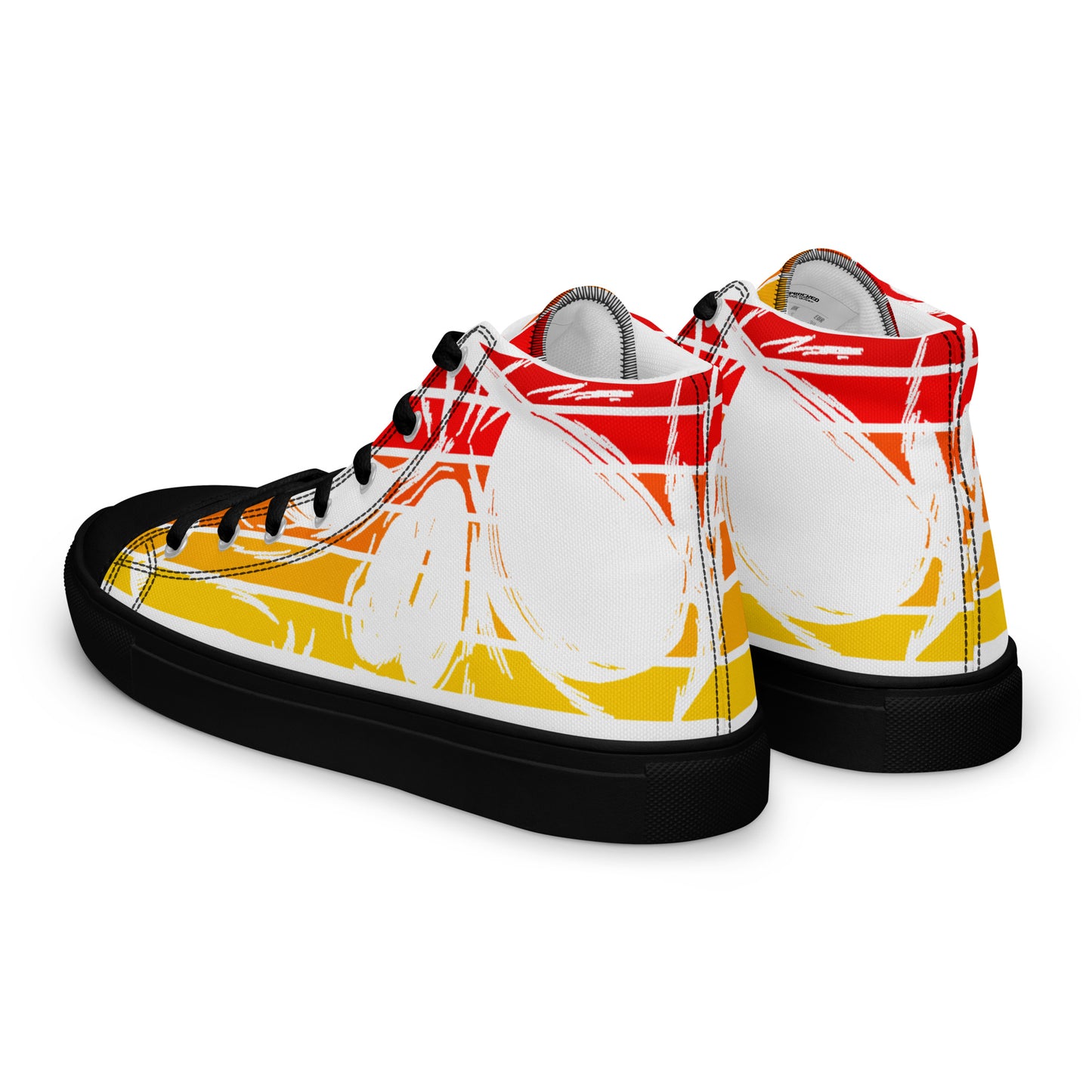 Orange Men’s high top canvas shoes