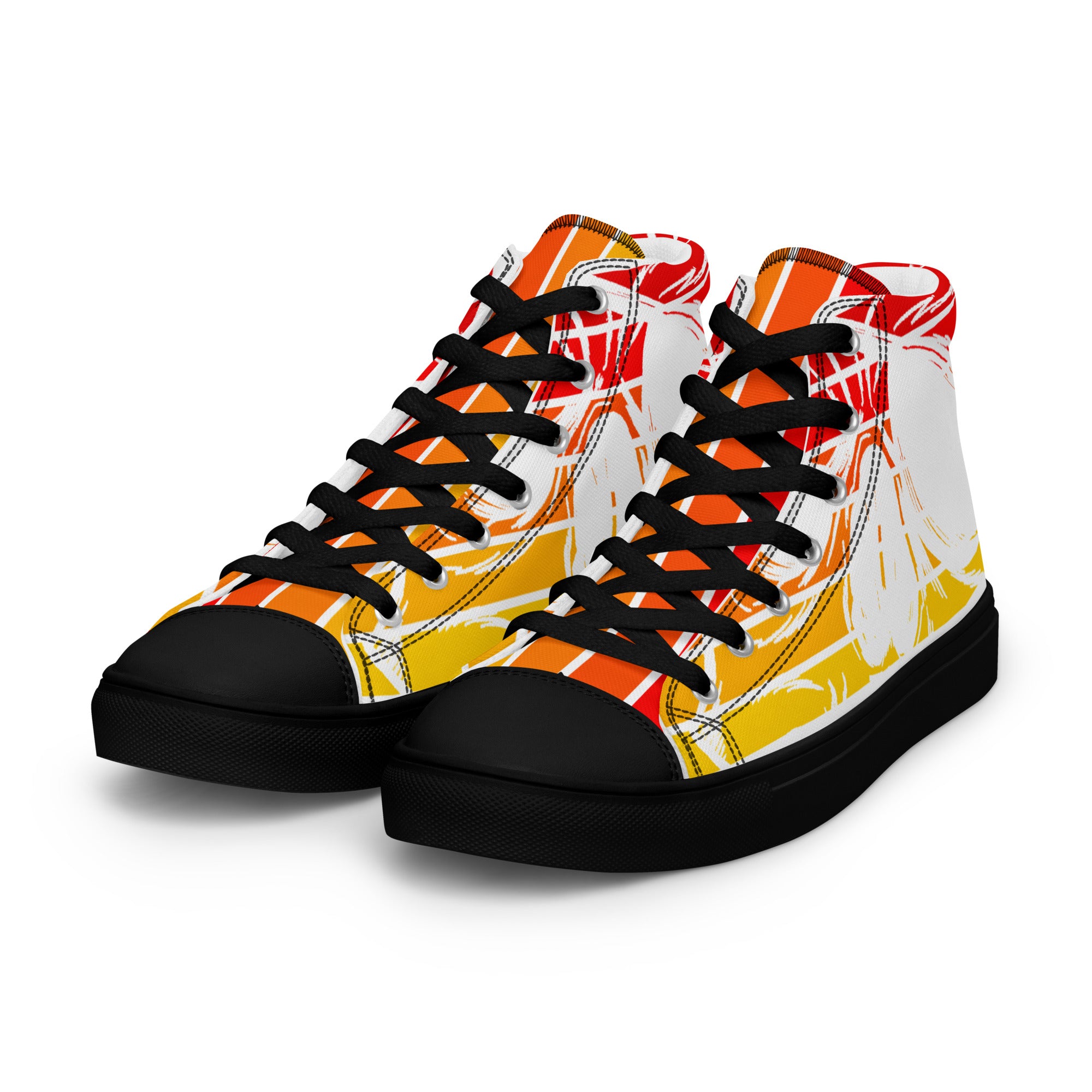 Orange Men s high top canvas shoes Ask4 Entertainment