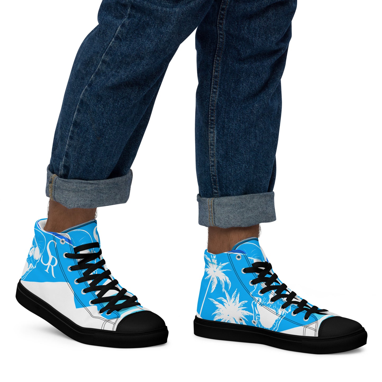 Shiprocked - Blue Men’s high top canvas shoes