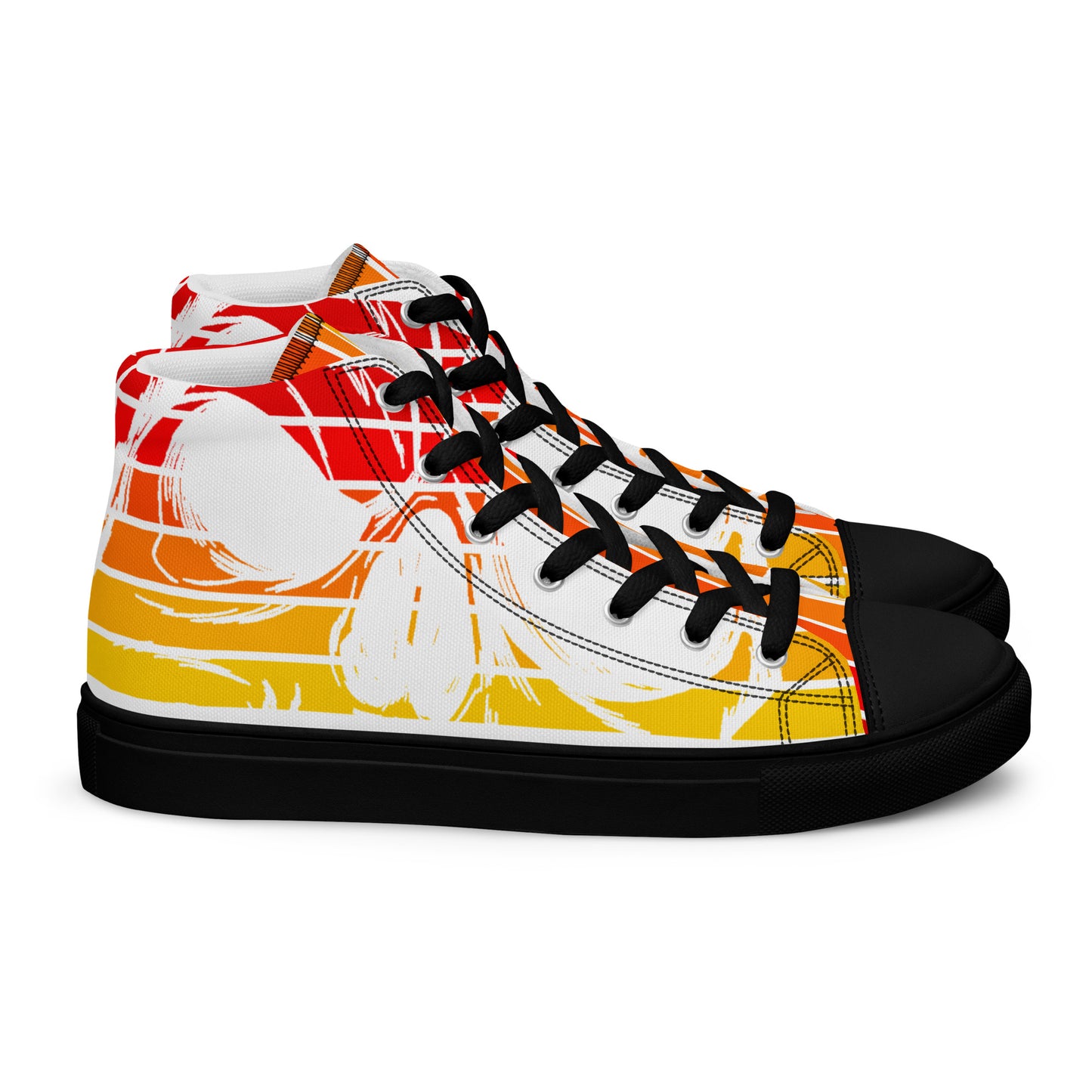 Orange Men’s high top canvas shoes