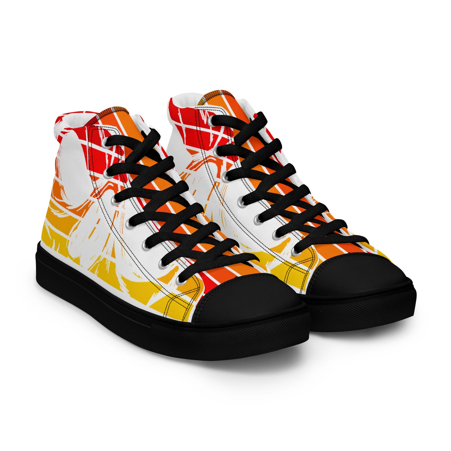 Orange Men’s high top canvas shoes