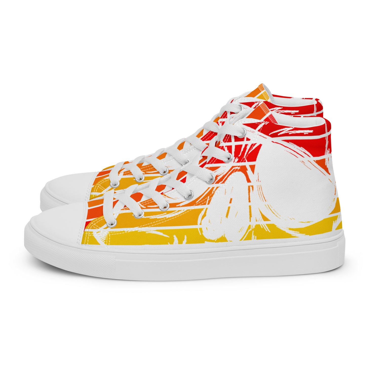 Orange Men’s high top canvas shoes