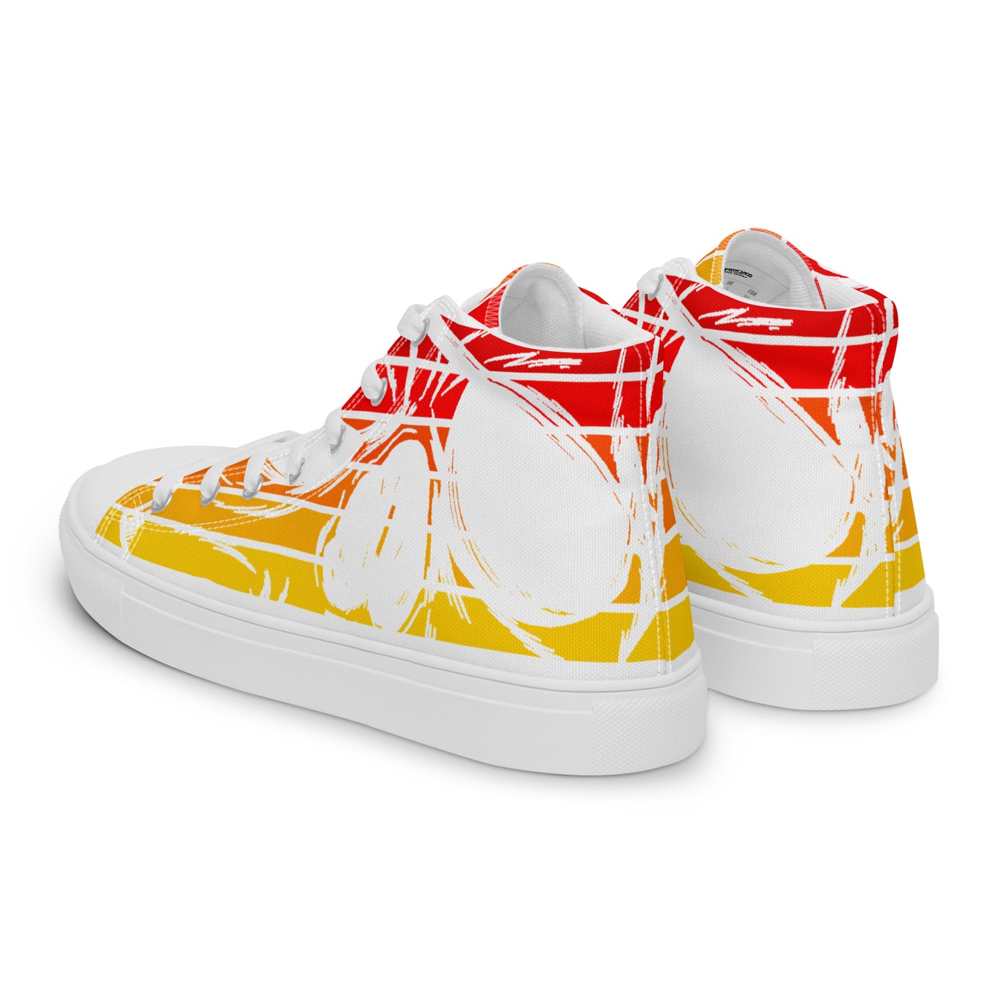 Orange Men’s high top canvas shoes