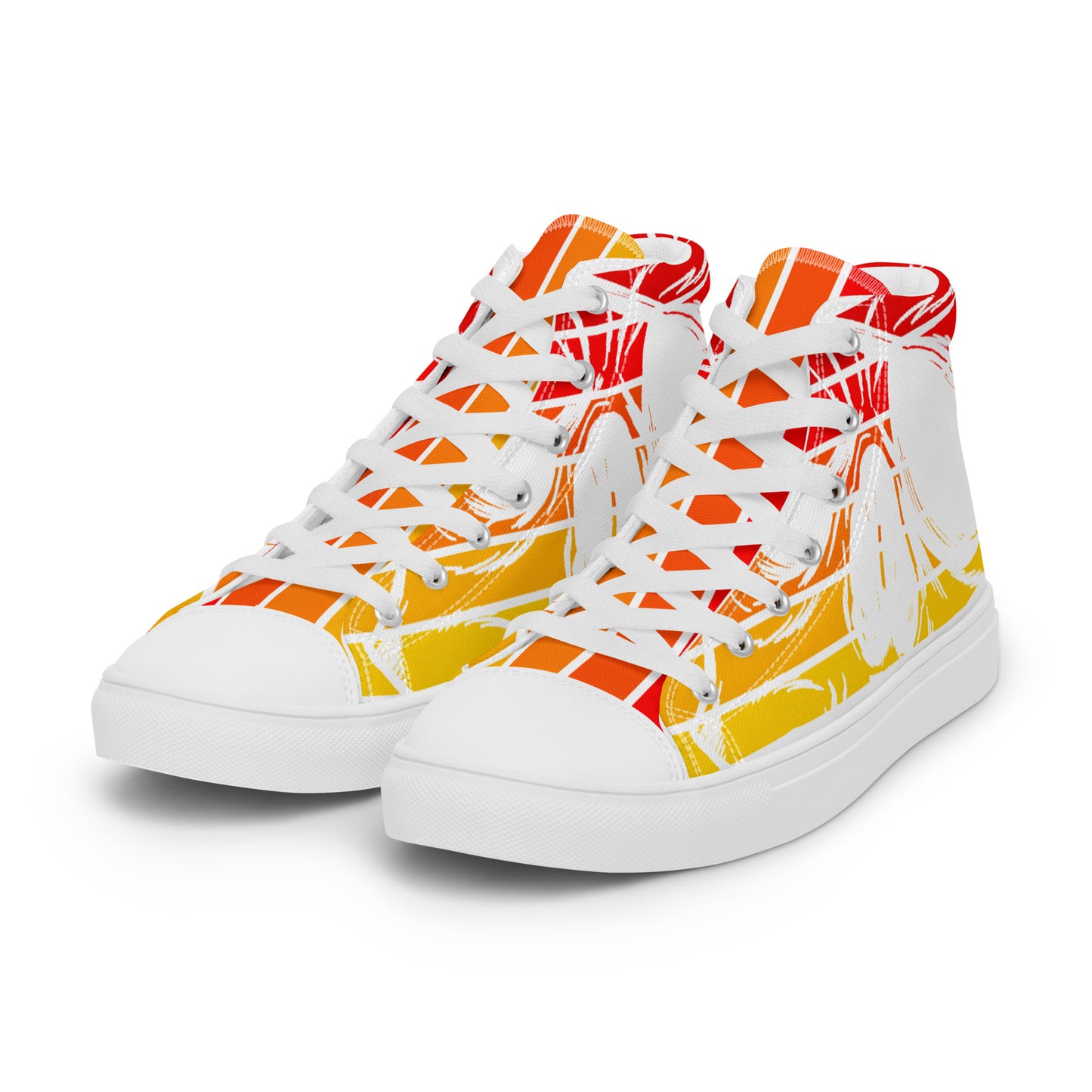 Orange Men’s high top canvas shoes