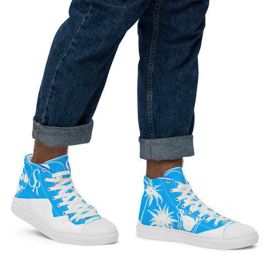 Shiprocked - Blue Men’s high top canvas shoes