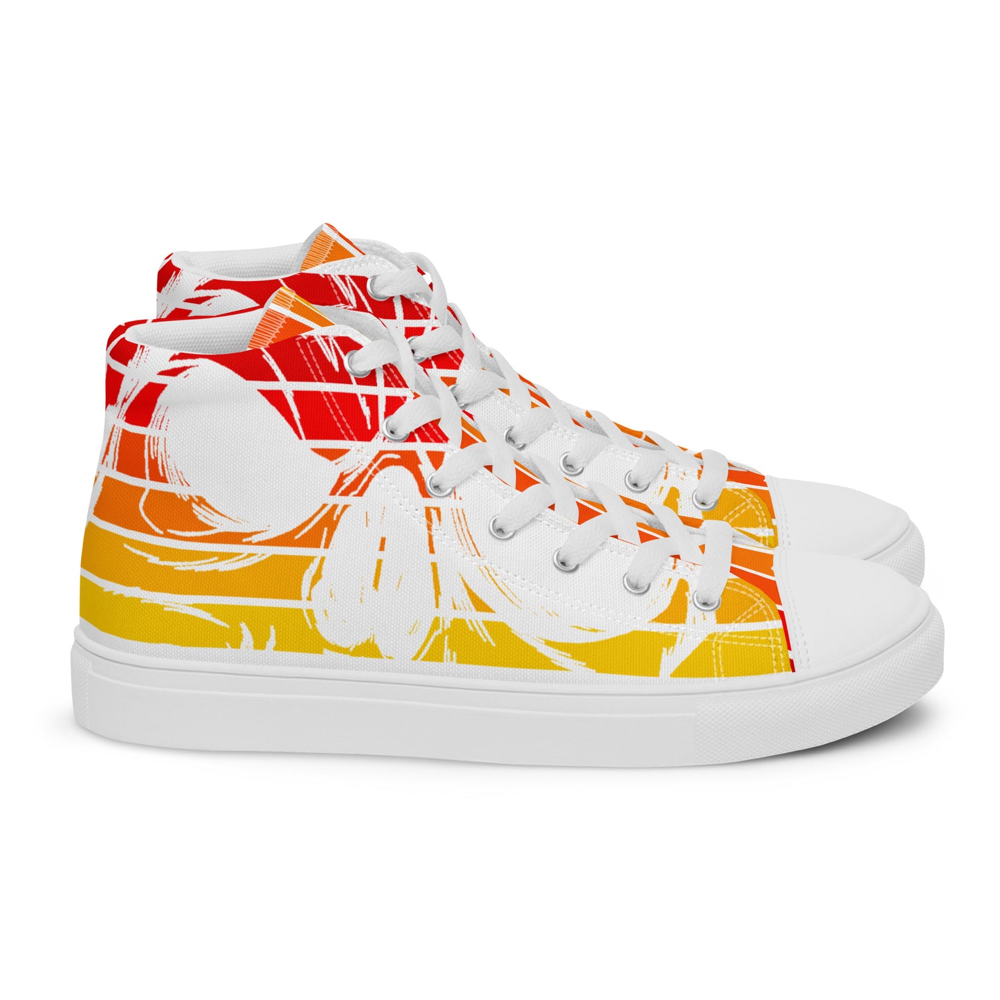 Orange Men’s high top canvas shoes