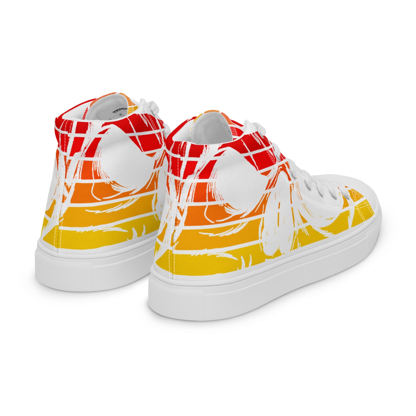 Orange Men’s high top canvas shoes