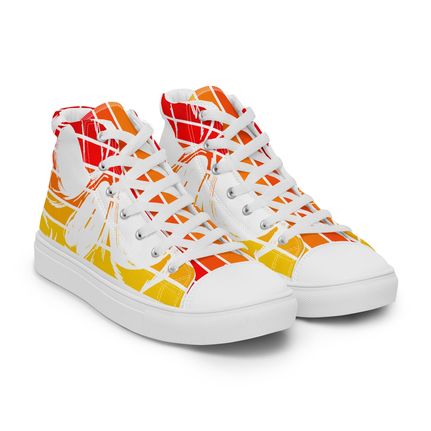 Orange Men’s high top canvas shoes